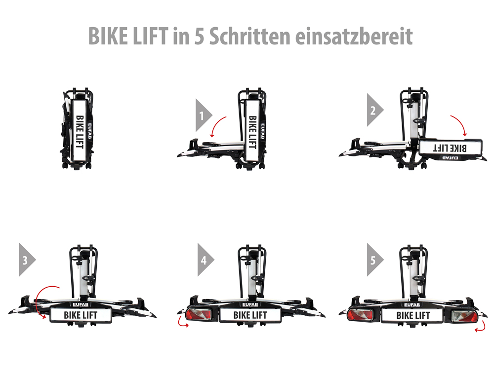 Eufab Bike Lift – Absenkbarer Fahrradträger für 2 Fahrräder – Bild 3